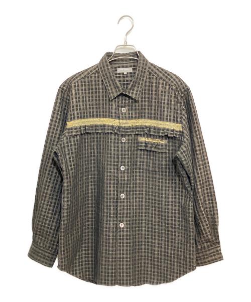 COMME des GARCONS HOMME（コムデギャルソン オム）COMME des GARCONS HOMME (コムデギャルソン オム) 長袖シャツ ブラウン×ブラック サイズ:SIZE Lの古着・服飾アイテム