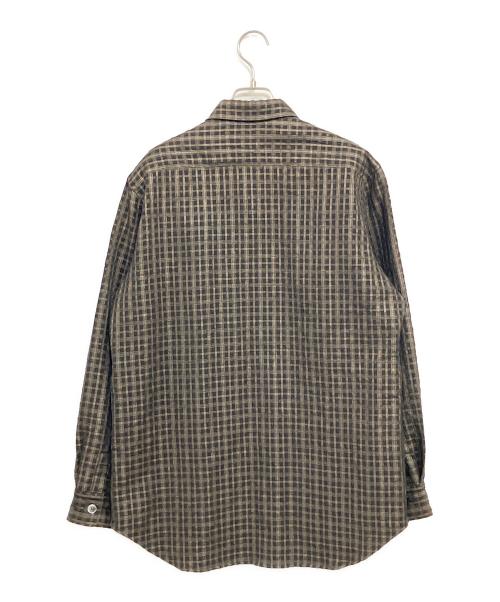 COMME des GARCONS HOMME（コムデギャルソン オム）COMME des GARCONS HOMME (コムデギャルソン オム) 長袖シャツ ブラウン×ブラック サイズ:SIZE Lの古着・服飾アイテム
