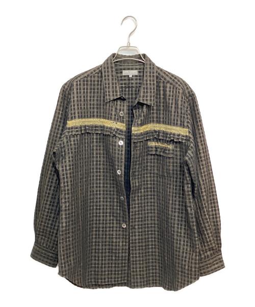 COMME des GARCONS HOMME（コムデギャルソン オム）COMME des GARCONS HOMME (コムデギャルソン オム) 長袖シャツ ブラウン×ブラック サイズ:SIZE Lの古着・服飾アイテム