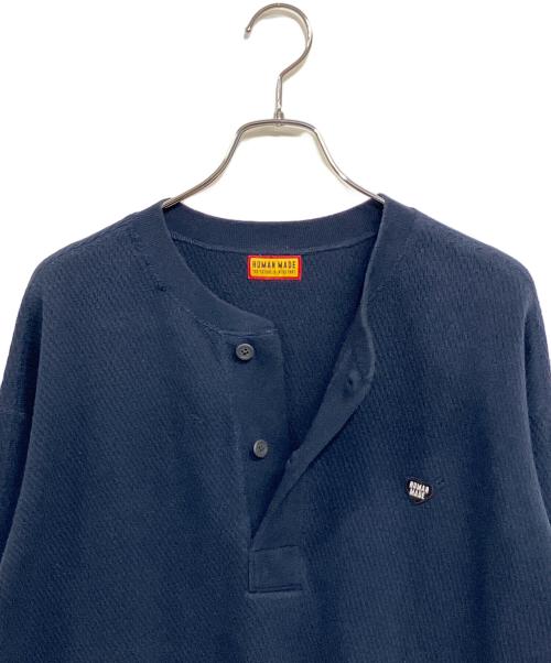 HUMAN MADE（ヒューマンメイド）HUMAN MADE (ヒューマンメイド) ヘンリーネックカットソー ネイビー サイズ:SIZE Mの古着・服飾アイテム