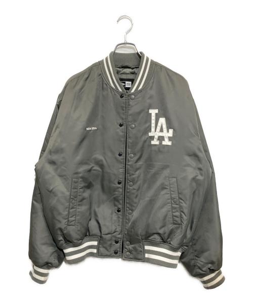 New Era（ニューエラ）New Era (ニューエラ) GENUINE MERCHANDISE (ジェニュイン マーチャンダイズ) MLB ヴァーシティジャケット グレー(ロサンゼルス・ドジャース) サイズ:SIZE M(EU)の古着・服飾アイテム