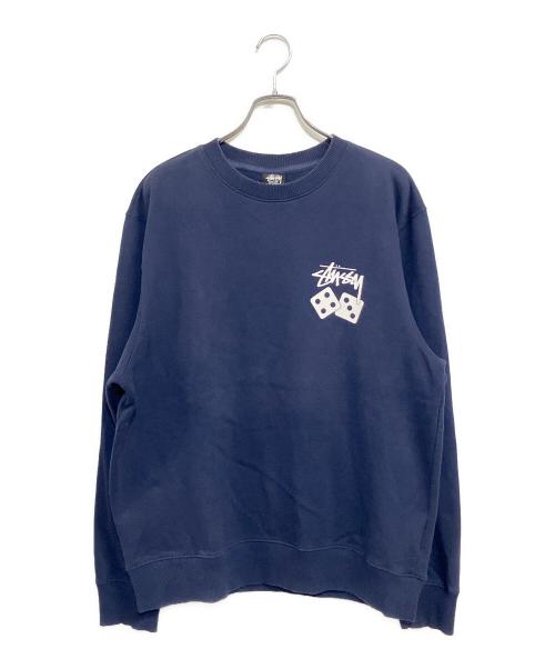 stussy（ステューシー）stussy (ステューシー) Dice クルーネックスウェットシャツ ネイビー サイズ:SIZE L (US M)の古着・服飾アイテム