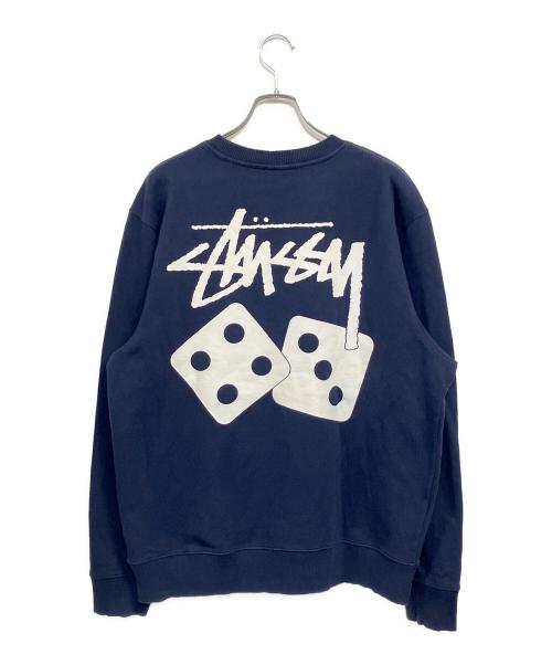 stussy（ステューシー）stussy (ステューシー) Dice クルーネックスウェットシャツ ネイビー サイズ:SIZE L (US M)の古着・服飾アイテム