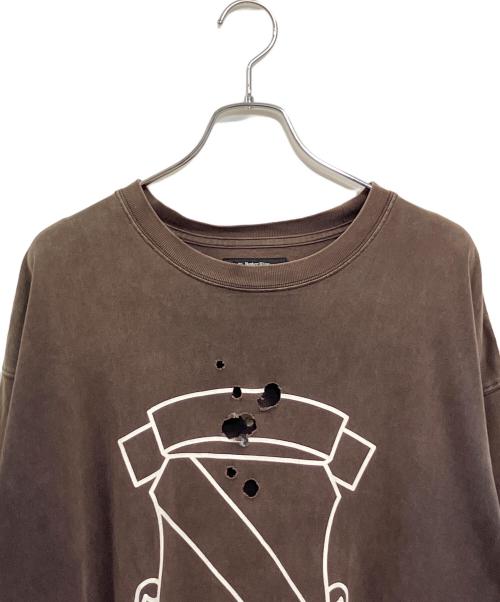 RE: Number (N)ine（リナンバーナイン）RE: Number (N)ine (リナンバーナイン) EMBLEM CLASH PIGMENT BIO TEE ブラウン サイズ:SIZE 4 (L)の古着・服飾アイテム