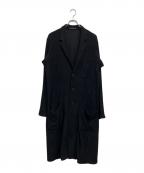 Yohji Yamamoto COSTUME D'HOMMEヨウジヤマモトコスチュームドオム）の古着「パイル地 ロングコート」｜ブラック
