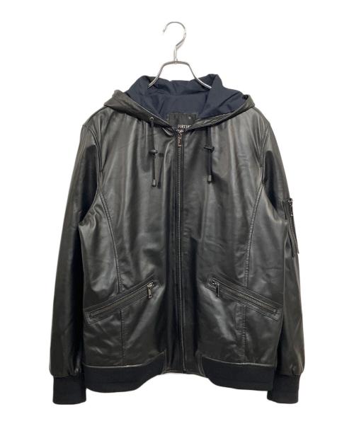 FORTIME（フォータイム）FORTIME (フォータイム) レザージャケット ブラック サイズ:SIZE 2XLの古着・服飾アイテム