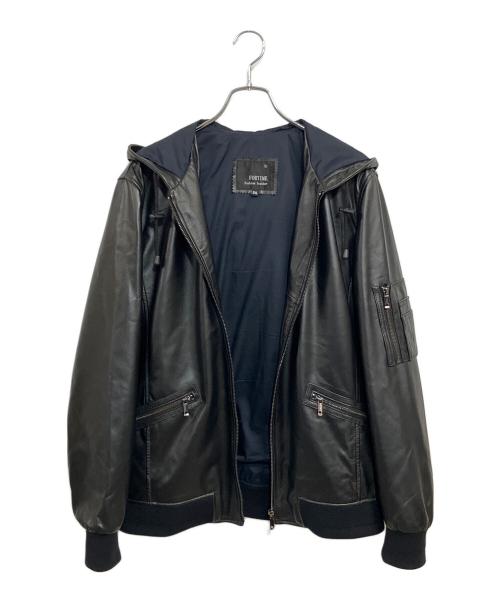 FORTIME（フォータイム）FORTIME (フォータイム) レザージャケット ブラック サイズ:SIZE 2XLの古着・服飾アイテム