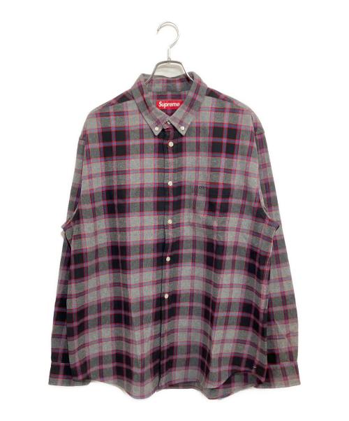 SUPREME（シュプリーム）SUPREME (シュプリーム) Plaid Flannel Shirt グレー×ブラック サイズ:SIZE Lの古着・服飾アイテム
