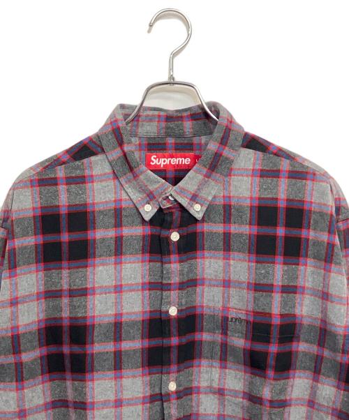 SUPREME（シュプリーム）SUPREME (シュプリーム) Plaid Flannel Shirt グレー×ブラック サイズ:SIZE Lの古着・服飾アイテム