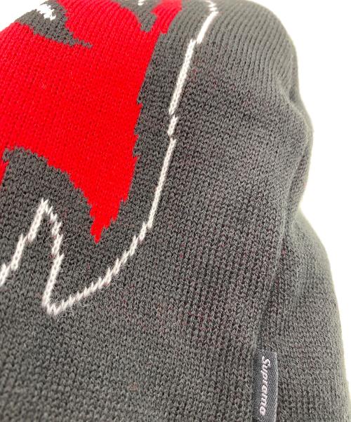 SUPREME（シュプリーム）SUPREME (シュプリーム) SPITFIRE (スピットファイア) ニット帽 ブラック×レッドの古着・服飾アイテム
