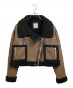 juemiジュエミ）の古着「Seam Tape Short Mouton Jacket」｜ブラック×ブラウン