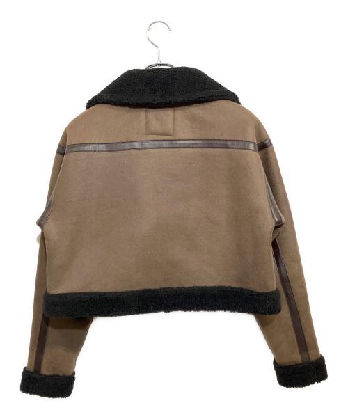 juemi（ジュエミ）juemi (ジュエミ) Seam Tape Short Mouton Jacket ブラック×ブラウン サイズ:SIZE Freeの古着・服飾アイテム