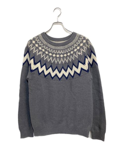 Black On TETE HOMME（ブラック オン テットオム）Black On TETE HOMME (ブラック オン テットオム) ノルディック柄セーター グレー サイズ:SIZE 5（M） 未使用品の古着・服飾アイテム