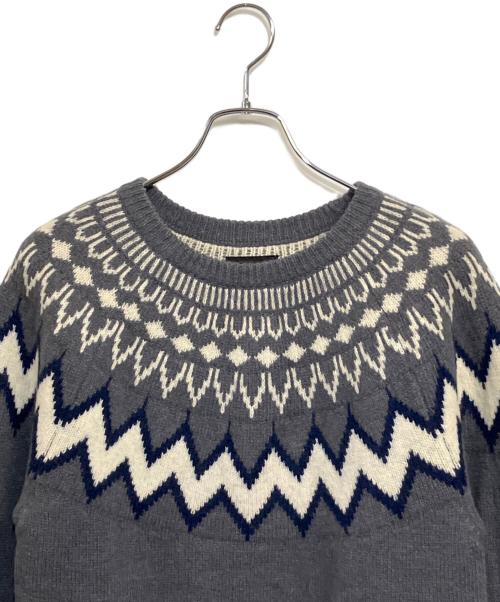 Black On TETE HOMME（ブラック オン テットオム）Black On TETE HOMME (ブラック オン テットオム) ノルディック柄セーター グレー サイズ:SIZE 5（M） 未使用品の古着・服飾アイテム