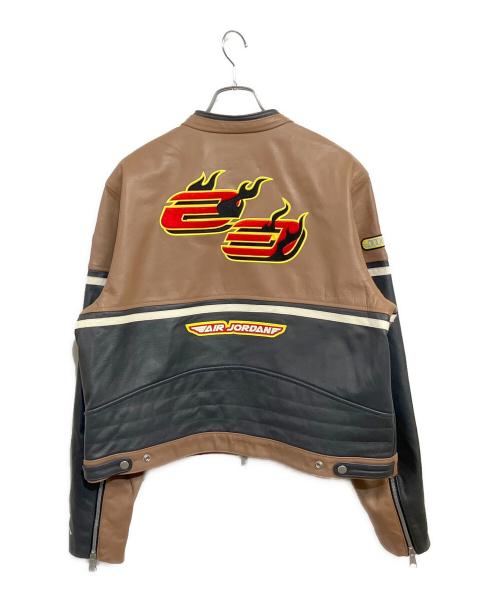 JORDAN（ジョーダン）JORDAN (ジョーダン) Travis Scott (トラヴィススコット) Women's Leather Jackets ブラウン×ブラック サイズ:SIZE XL (JP)の古着・服飾アイテム