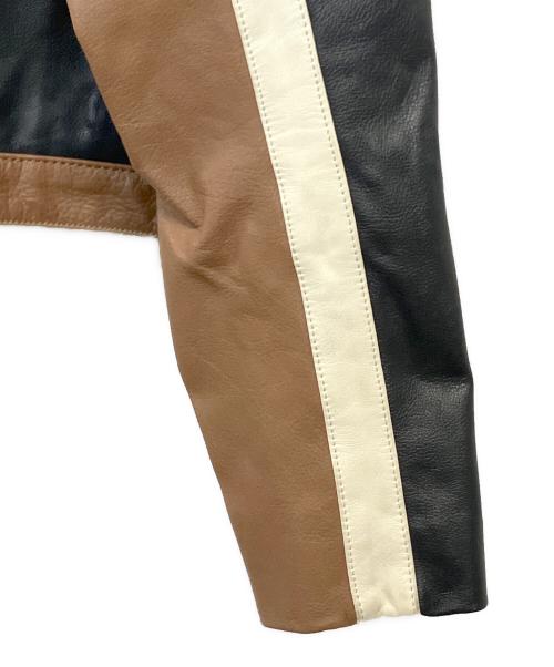 JORDAN（ジョーダン）JORDAN (ジョーダン) Travis Scott (トラヴィススコット) Women's Leather Jackets ブラウン×ブラック サイズ:SIZE XL (JP)の古着・服飾アイテム