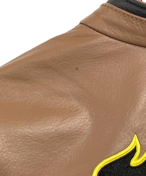 JORDAN（ジョーダン）JORDAN (ジョーダン) Travis Scott (トラヴィススコット) Women's Leather Jackets ブラウン×ブラック サイズ:SIZE XL (JP)の古着・服飾アイテム