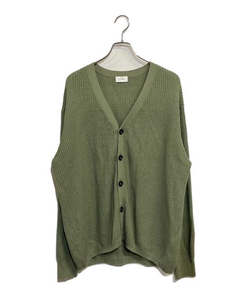 COLUMN（コラム）COLUMN (コラム) ワッフル編み コットンカーディガン グリーン サイズ:SIZE Lの古着・服飾アイテム