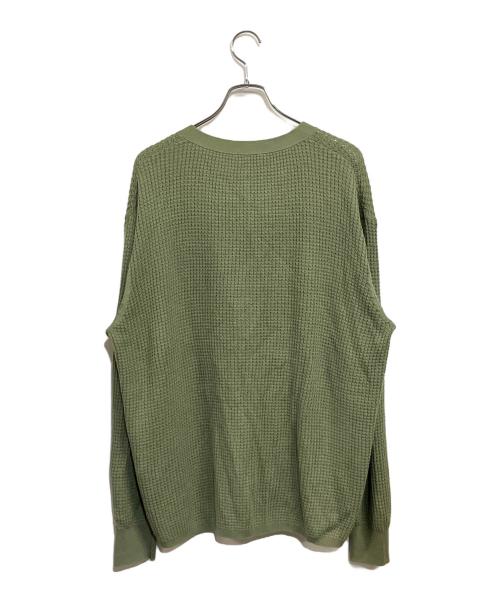 COLUMN（コラム）COLUMN (コラム) ワッフル編み コットンカーディガン グリーン サイズ:SIZE Lの古着・服飾アイテム