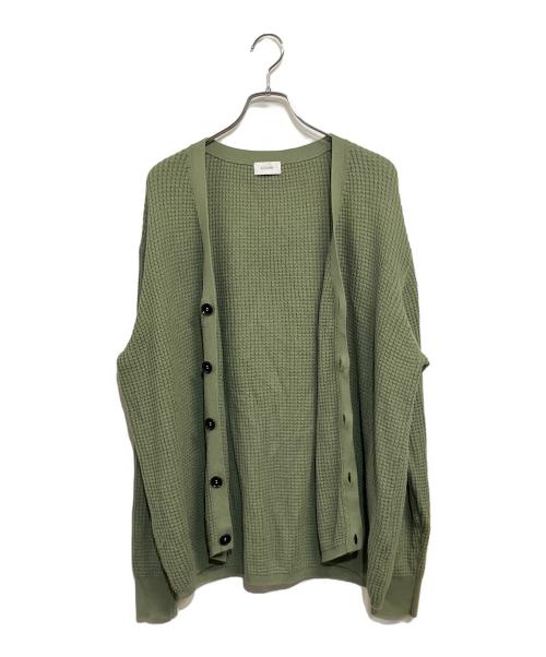 COLUMN（コラム）COLUMN (コラム) ワッフル編み コットンカーディガン グリーン サイズ:SIZE Lの古着・服飾アイテム