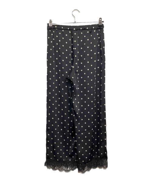Spick and Span（スピック＆スパン）Spick and Span (スピック＆スパン) レースドッキングドットサテンパンツ ブラック サイズ:SIZE 36 (S)の古着・服飾アイテム