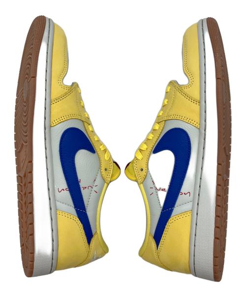 NIKE（ナイキ）NIKE (ナイキ) Travis Scott (トラヴィススコット) Women's Air Jordan 1 Retro Low OG グレー×イエロー×ブルー サイズ:SIZE 28.5cmの古着・服飾アイテム