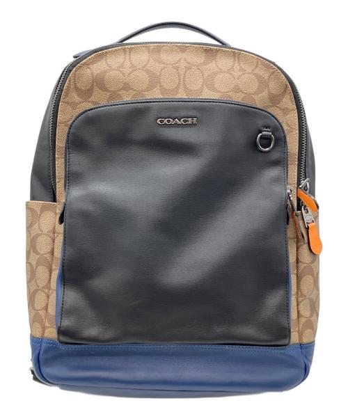 COACH（コーチ）COACH (コーチ) リュック ネイビー×ベージュの古着・服飾アイテム