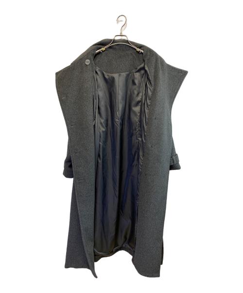 louere（ルエレ）louere (ルエレ) 2wayハイネックウールライクウエストシェイプフレアコート グレー サイズ:SIZE Lの古着・服飾アイテム