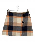 BLUE LABEL CRESTBRIDGEブルーレーベルクレストブリッジ）の古着「リバーシブル ラップスカート」｜ベージュ