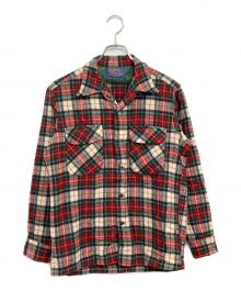 PENDLETON（ペンドルトン）の古着「'70s ウールチェックシャツ」｜レッド×グリーン