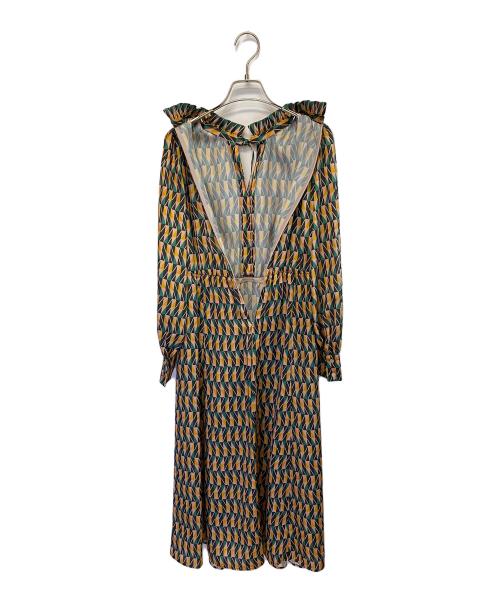 ANAYI（アナイ）ANAYI (アナイ) 24AW カラーグラフィックフリルワンピース ブラウンミックス サイズ:SIZE 38 未使用品の古着・服飾アイテム