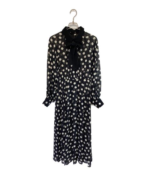 ANAYI（アナイ）ANAYI (アナイ) 24AW ポルカドットタイ衿付きワンピース ブラック サイズ:SIZE 36 未使用品の古着・服飾アイテム