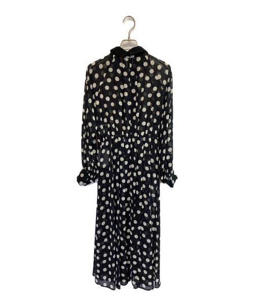 ANAYI（アナイ）ANAYI (アナイ) 24AW ポルカドットタイ衿付きワンピース ブラック サイズ:SIZE 36 未使用品の古着・服飾アイテム