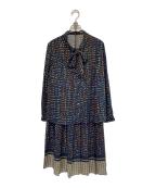 NEWYORKERニューヨーカー）の古着「24AW イルミネーションプリント ブラウス+スカート」｜ネイビー