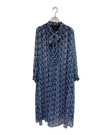 MACKINTOSH LONDON（マッキントッシュ ロンドン）の古着「長袖ワンピース」｜ネイビー×グリーン
