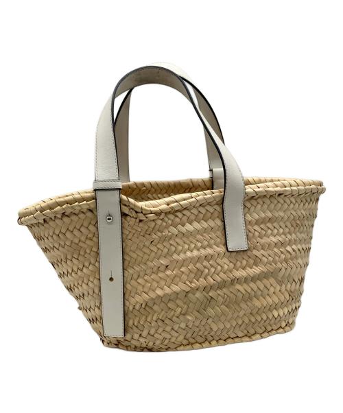 LOEWE（ロエベ）LOEWE (ロエベ) バスケットバッグ スモール ナチュラル×ホワイトの古着・服飾アイテム
