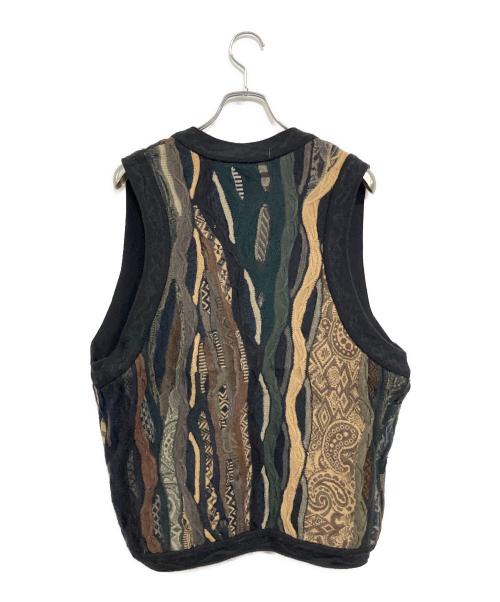 Coogi（クージー）Coogi (クージー) 3Dニットベスト ブラック×ブラウン サイズ:SIZE L (EUR M)の古着・服飾アイテム
