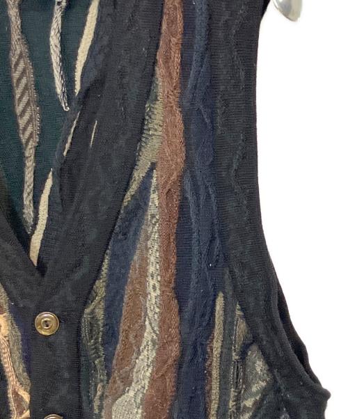 Coogi（クージー）Coogi (クージー) 3Dニットベスト ブラック×ブラウン サイズ:SIZE L (EUR M)の古着・服飾アイテム