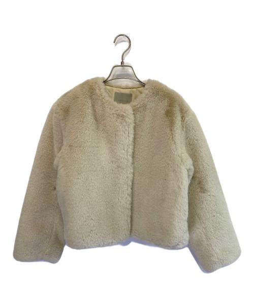 UNFILO（アンフィーロ）UNFILO (アンフィーロ) エコファー クロップドジャケット ベージュ サイズ:SIZE S 未使用品の古着・服飾アイテム
