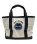 PiNG (ピン) ラウンドトートバッグ ホワイト×ネイビー 未使用品：8000円