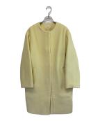 IENAイエナ）の古着「22AW ラムウールノーカラーコート」｜イエロー