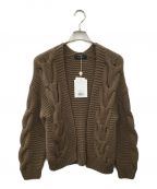 JUSGLITTYジャスグリッティー）の古着「ケーブルゆるカーデ」｜ブラウン