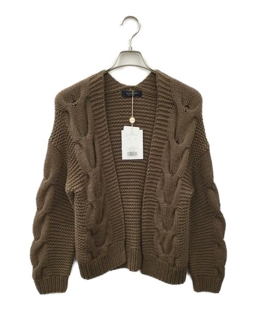 JUSGLITTY（ジャスグリッティー）JUSGLITTY (ジャスグリッティー) ケーブルゆるカーデ ブラウン サイズ:M 未使用品の古着・服飾アイテム