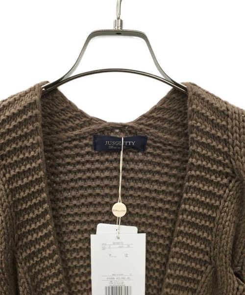 JUSGLITTY（ジャスグリッティー）JUSGLITTY (ジャスグリッティー) ケーブルゆるカーデ ブラウン サイズ:M 未使用品の古着・服飾アイテム