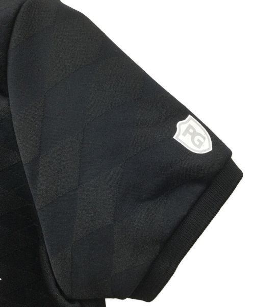 PEARLY GATES（パーリーゲイツ）PEARLY GATES (パーリーゲイツ) アーガイルロゴ半袖ポロシャツ ブラック 未使用品の古着・服飾アイテム