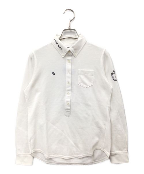 PEARLY GATES（パーリーゲイツ）PEARLY GATES (パーリーゲイツ) カノコハイブリットプリント 長袖カットソープルオーバー ホワイト 未使用品の古着・服飾アイテム