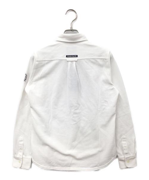 PEARLY GATES（パーリーゲイツ）PEARLY GATES (パーリーゲイツ) カノコハイブリットプリント 長袖カットソープルオーバー ホワイト 未使用品の古着・服飾アイテム