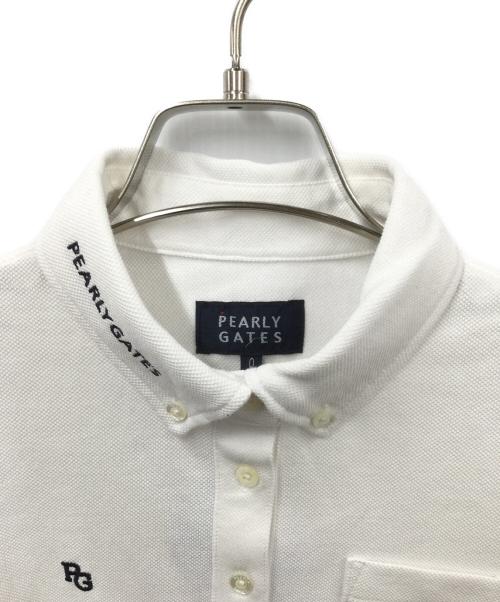 PEARLY GATES（パーリーゲイツ）PEARLY GATES (パーリーゲイツ) カノコハイブリットプリント 長袖カットソープルオーバー ホワイト 未使用品の古着・服飾アイテム