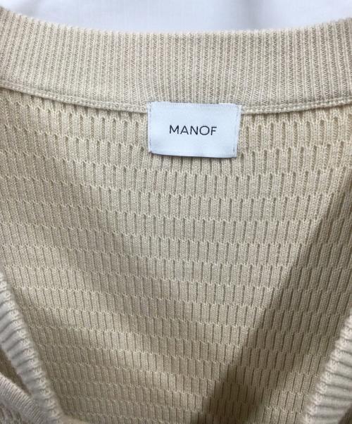 MANOF（マノフ）MANOF (マノフ) DECOLLETE OPEN KNIT TOPS ベージュ サイズ:FREEの古着・服飾アイテム
