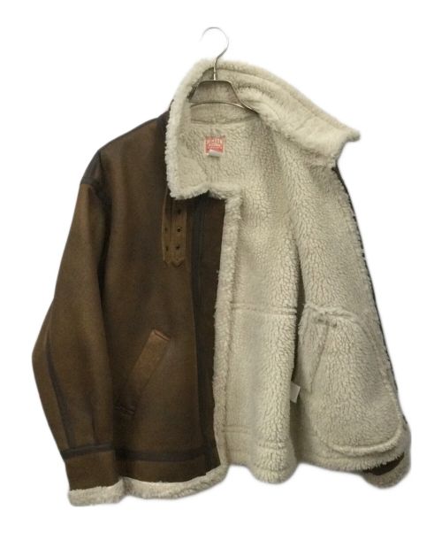 HINSON（ヒンソン）HINSON (ヒンソン) フェイクレザーフライトジャケット ブラウン サイズ:Mの古着・服飾アイテム